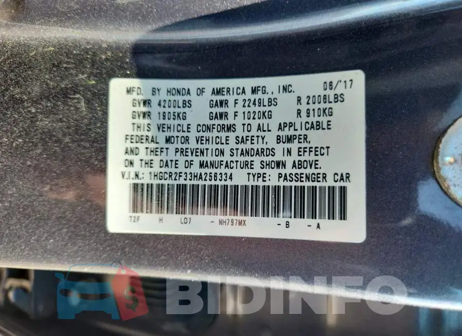1HGCR2F33HA256334 Photo# 13