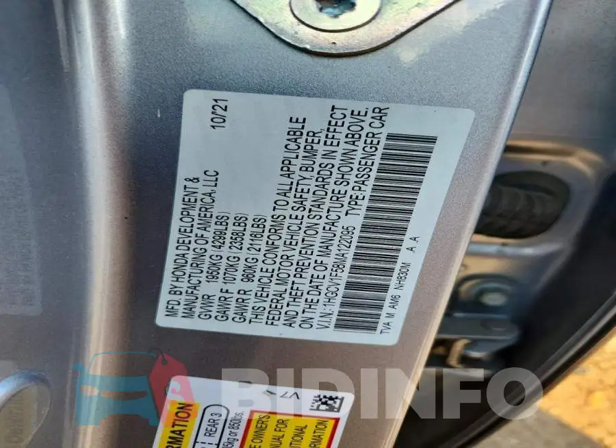 1HGCV1F58MA122095 Photo# 13