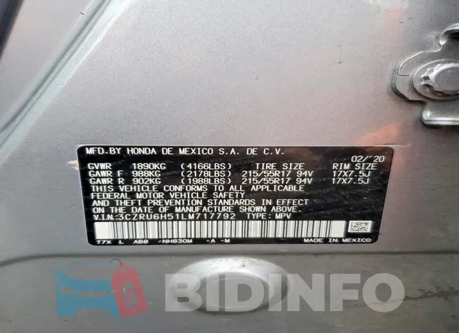 3CZRU6H51LM717792 Photo# 13