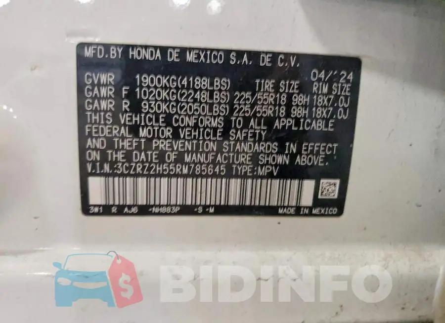 3CZRZ2H55RM785645 Photo# 13
