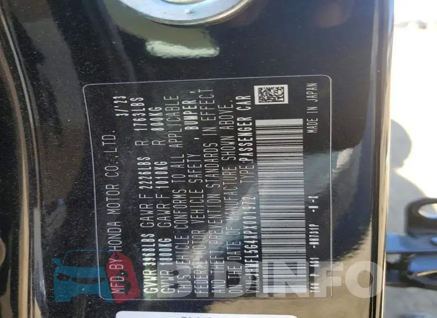JHMFL5G4XPX001972 Photo# 12