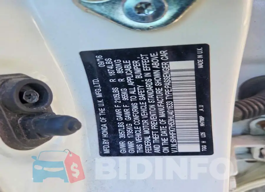 SHHFK7H53HU401633 Photo# 12
