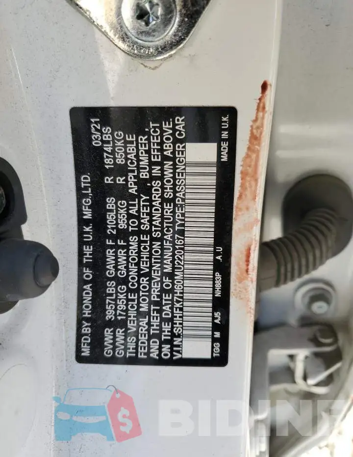 SHHFK7H60MU220167 Photo# 13