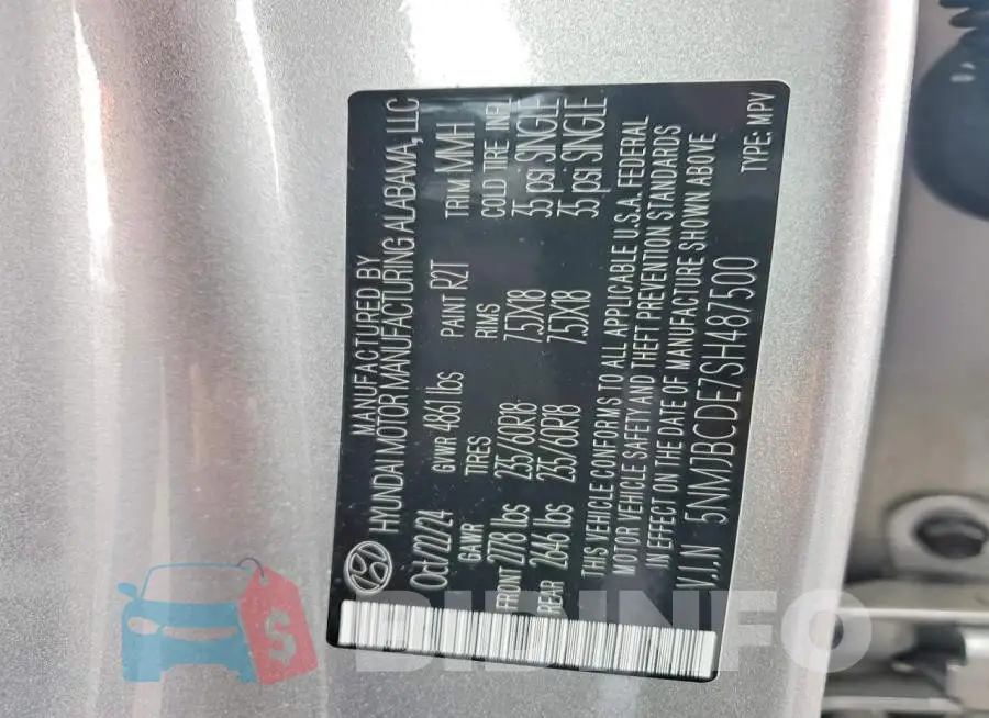 5NMJBCDE7SH487500 Photo# 13