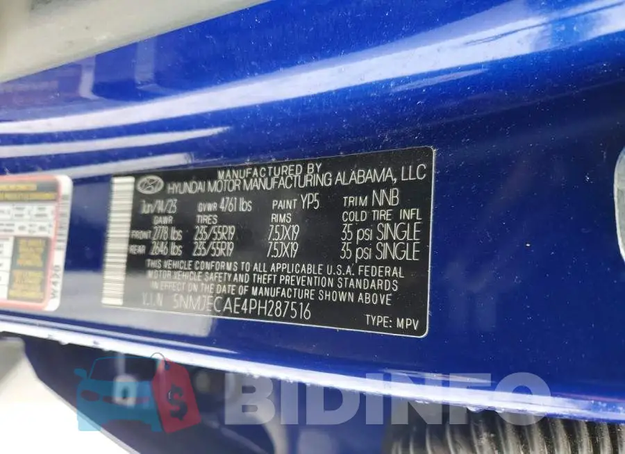 5NMJECAE4PH287516 Photo# 13