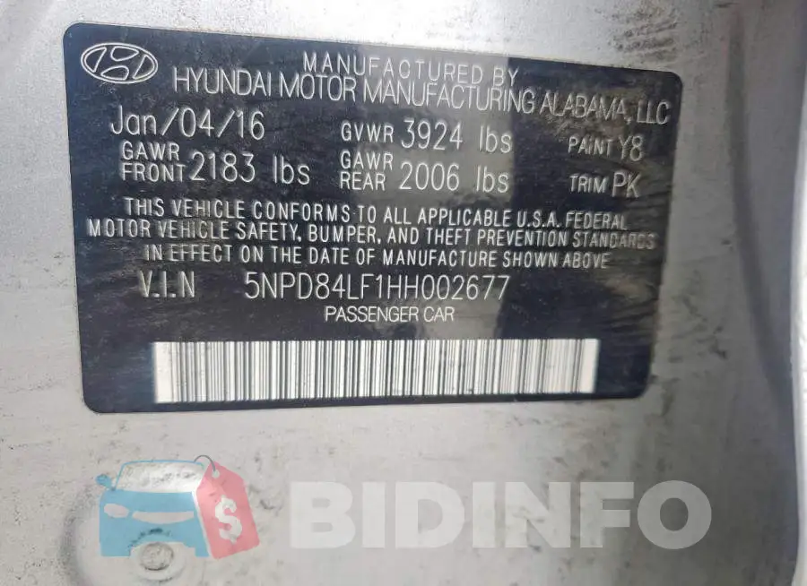 5NPD84LF1HH002677 Photo# 13