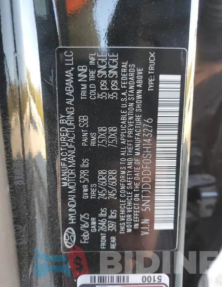 5NTJDDDF0SH143276 Photo# 12
