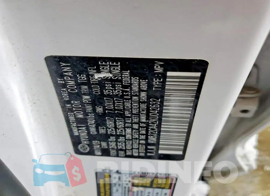 KM8J2CA42KU042632 Photo# 14