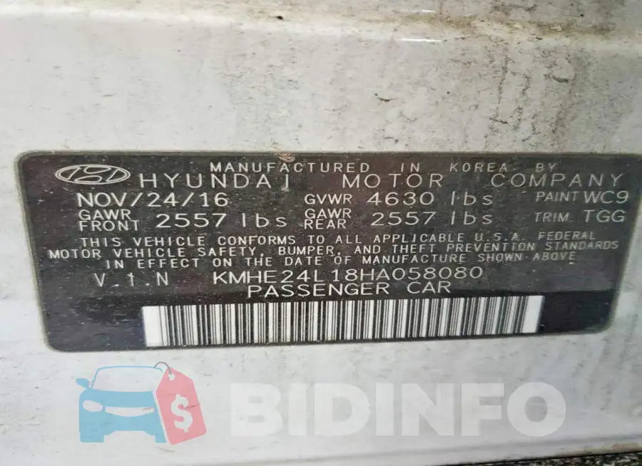 KMHE24L18HA058080 Photo# 13