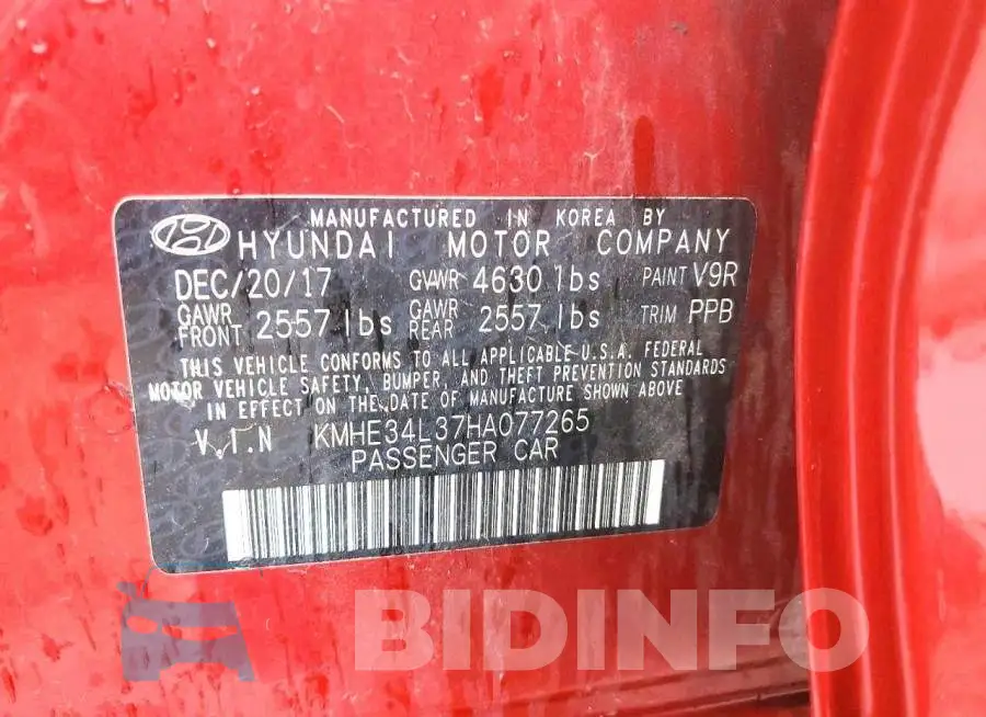 KMHE34L37HA077265 Photo# 13