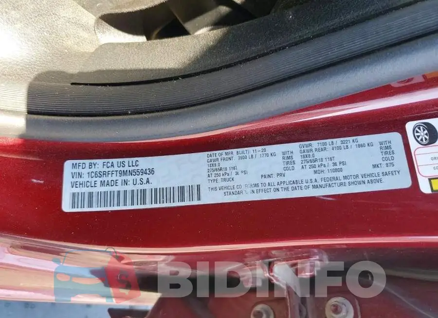 1C6SRFFT9MN559436 Photo# 12