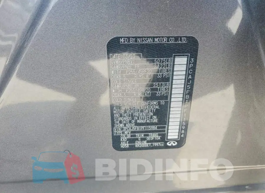 3PCAJ5FB1PF115984 Photo# 14