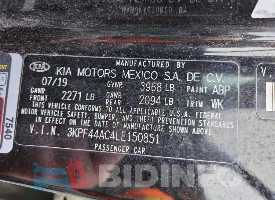 3KPF44AC4LE150851 Photo# 12