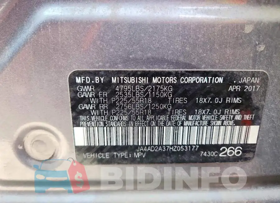 JA4AD2A37HZ053177 Photo# 13