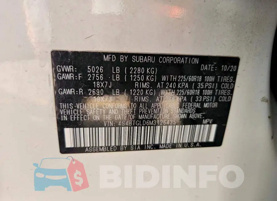4S4BTGLD6M3126435 Photo# 13