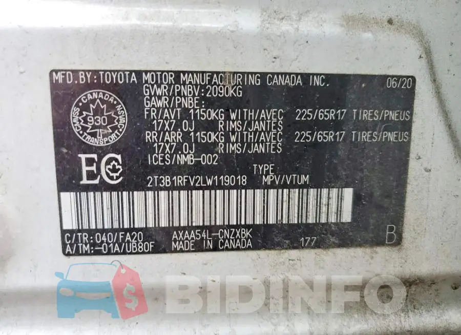 2T3B1RFV2LW119018 Photo# 13