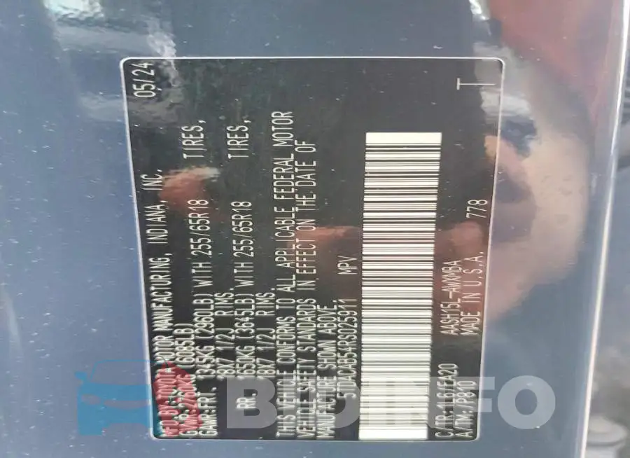 5TDACAB54RS025911 Photo# 13