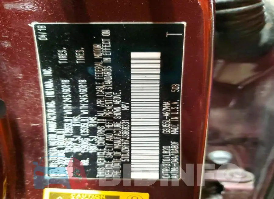 5TDJZRFH7JS868331 Photo# 14