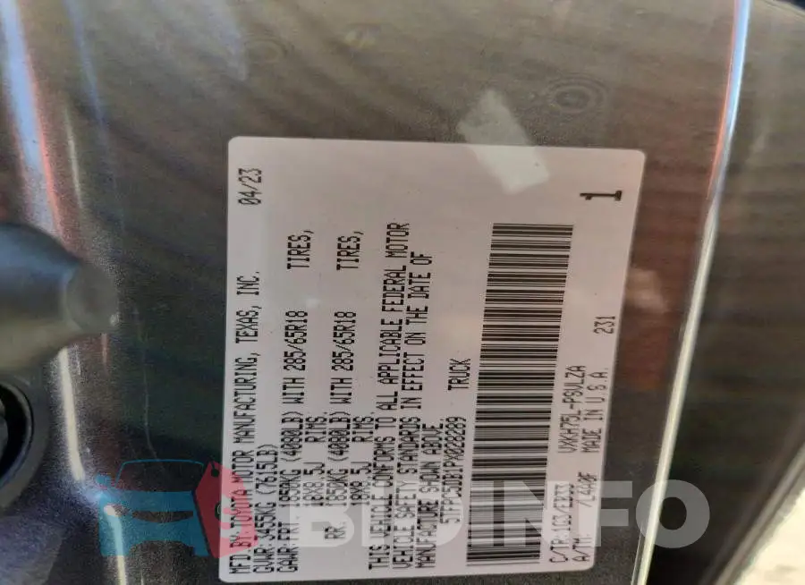 5TFPC5DB1PX028289 Photo# 12