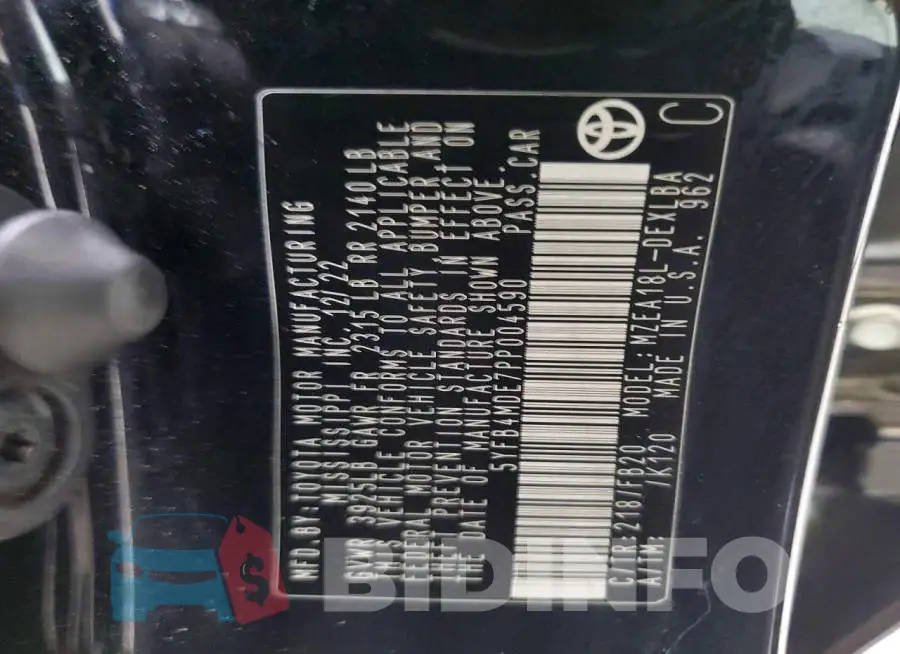 5YFB4MDE7PP004590 Photo# 12