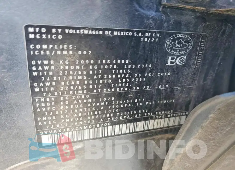 3VVAX7B22NM038200 Photo# 14