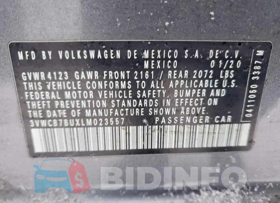 3VWCB7BUXLM023557 Photo# 12