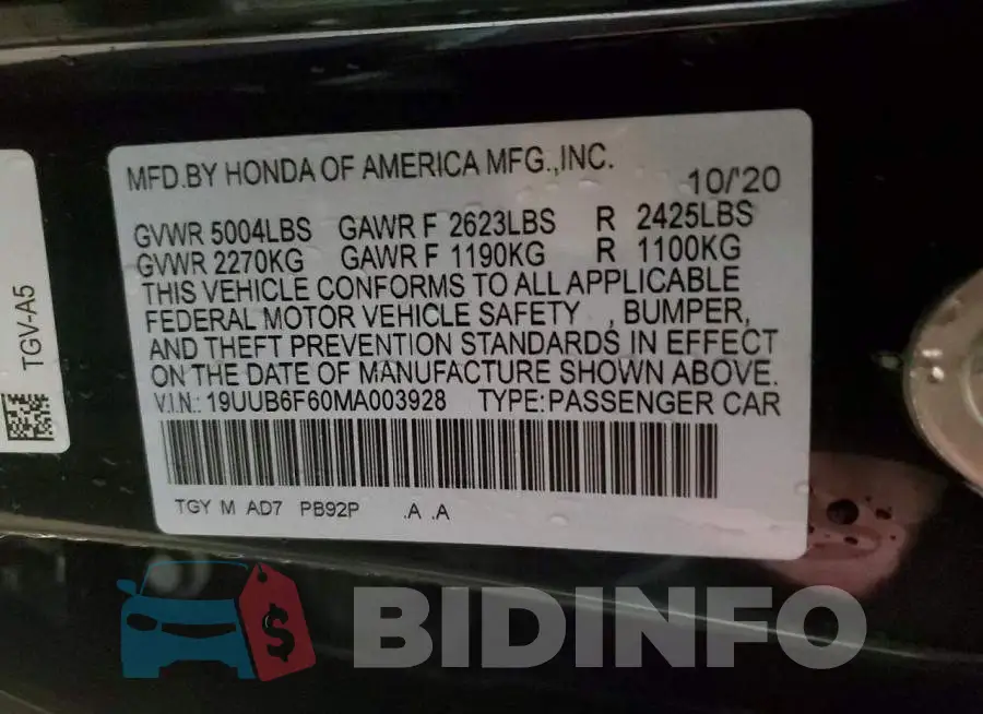 19UUB6F60MA003928 Photo# 12