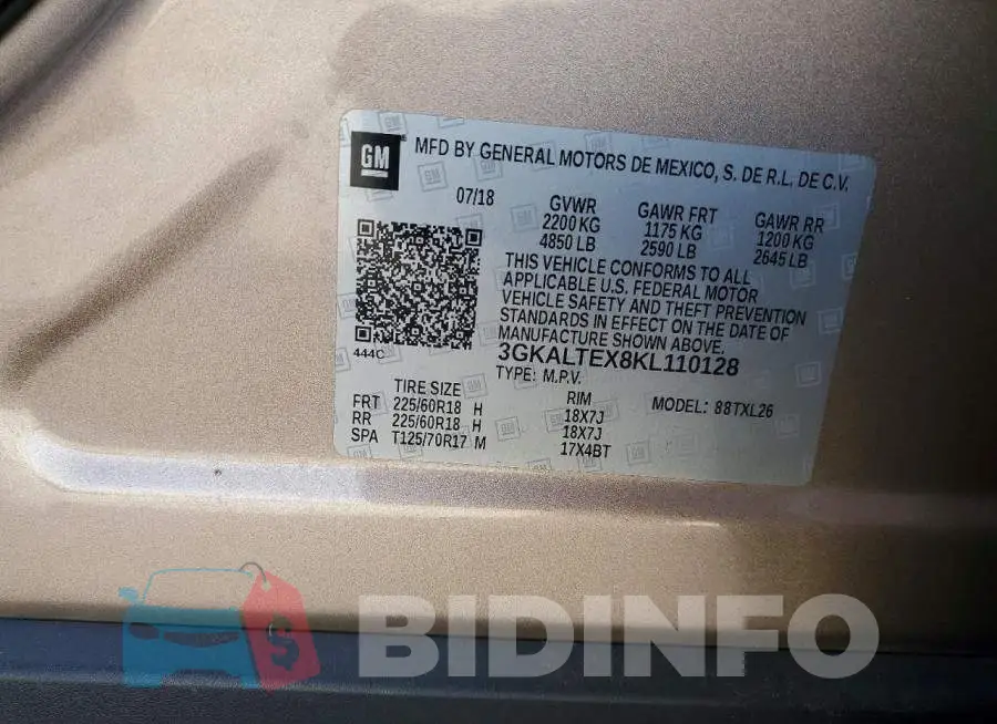 3GKALTEX8KL110128 Photo# 13