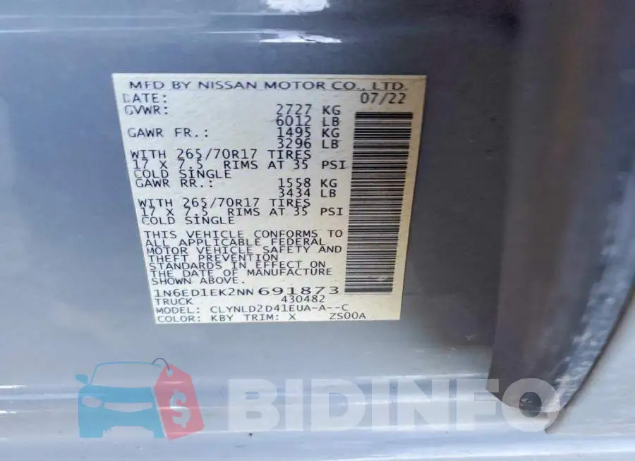 1N6ED1EK2NN691873 Photo# 12