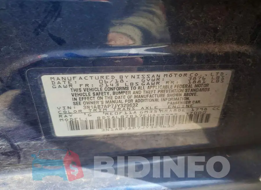 3N1AB7AP7JY329632 Photo# 12
