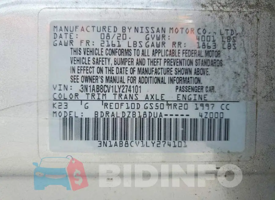 3N1AB8CV1LY274101 Photo# 13