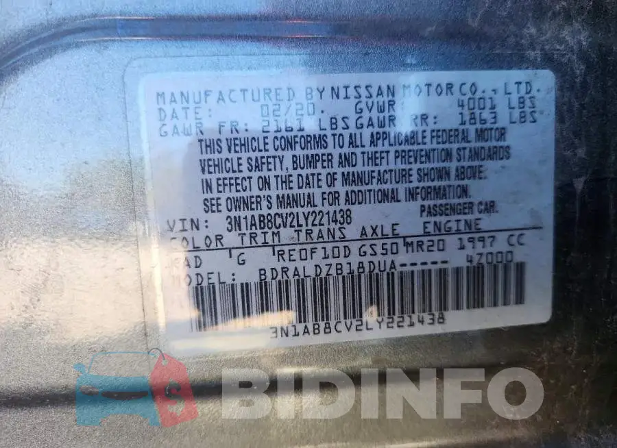 3N1AB8CV2LY221438 Photo# 12