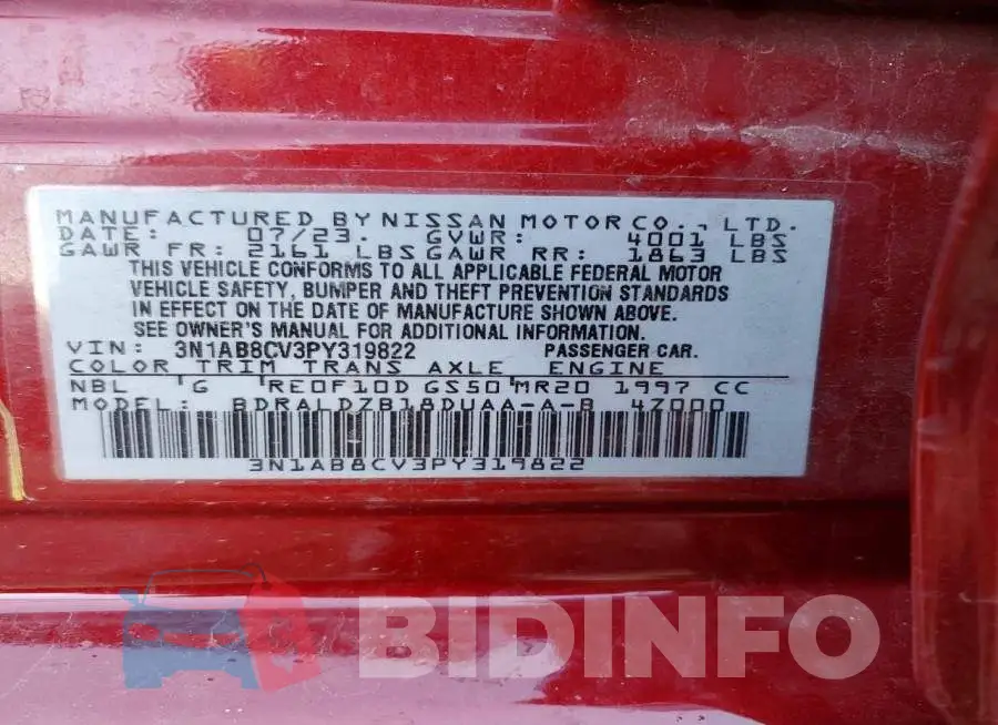 3N1AB8CV3PY319822 Photo# 12