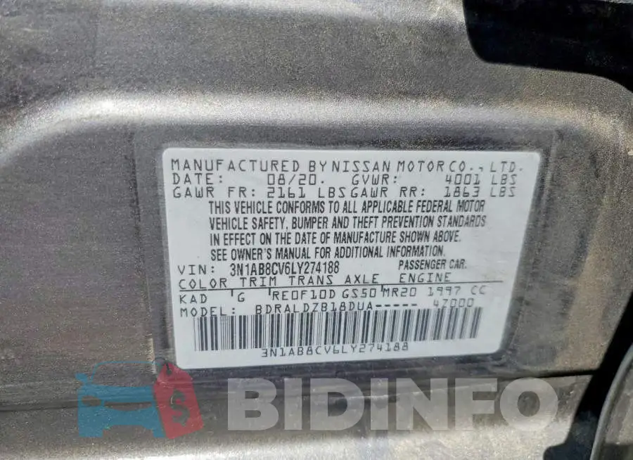 3N1AB8CV6LY274188 Photo# 12