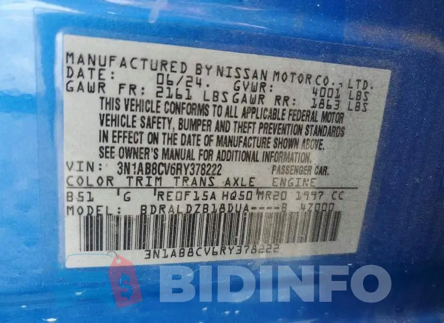 3N1AB8CV6RY378222 Photo# 12