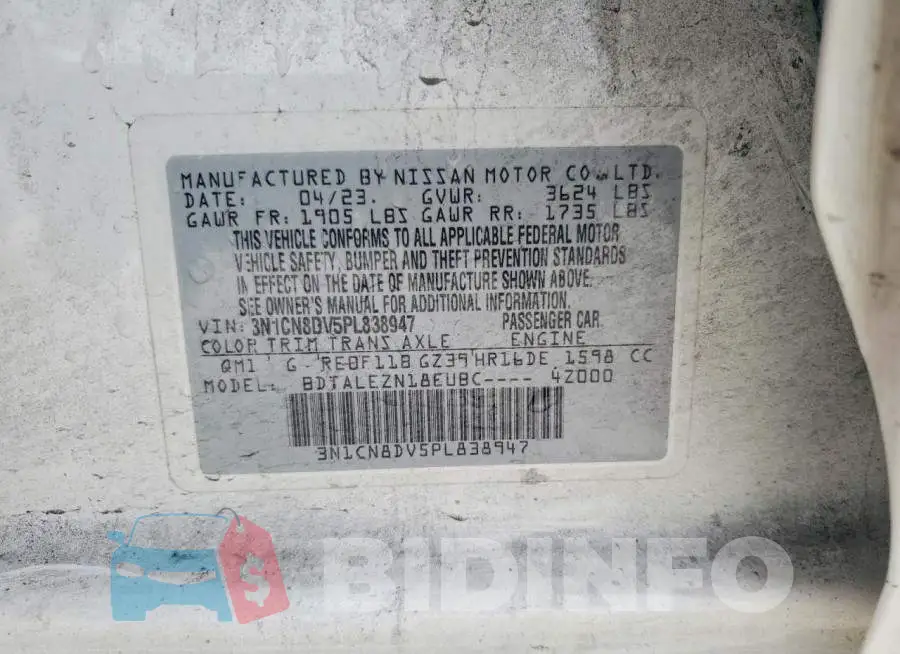 3N1CN8DV5PL838947 Photo# 12