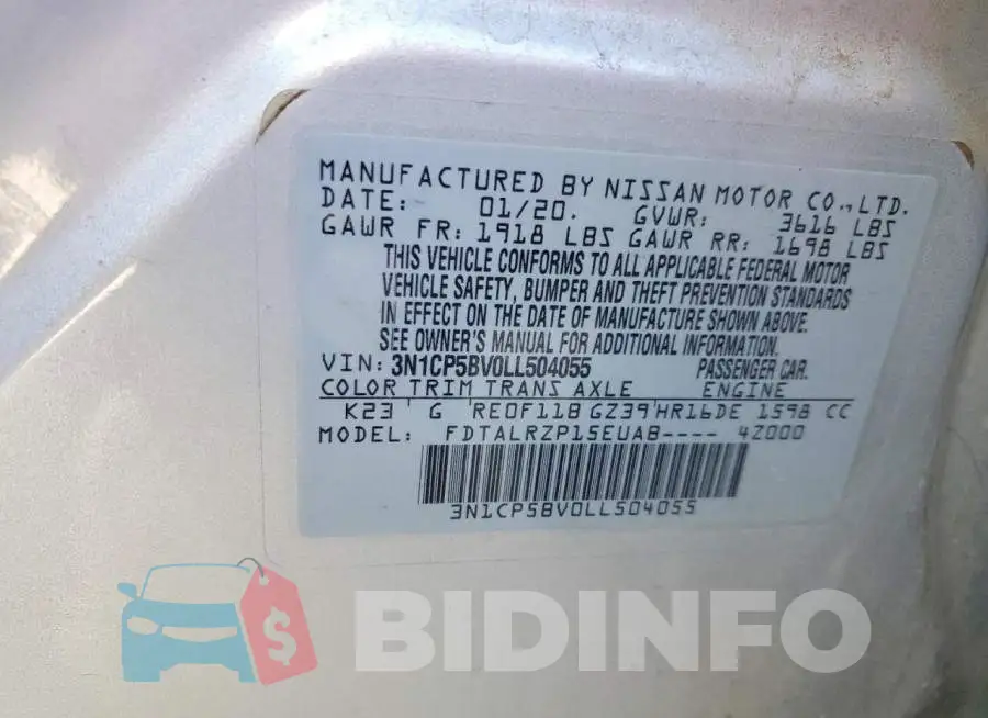 3N1CP5BV0LL504055 Photo# 14