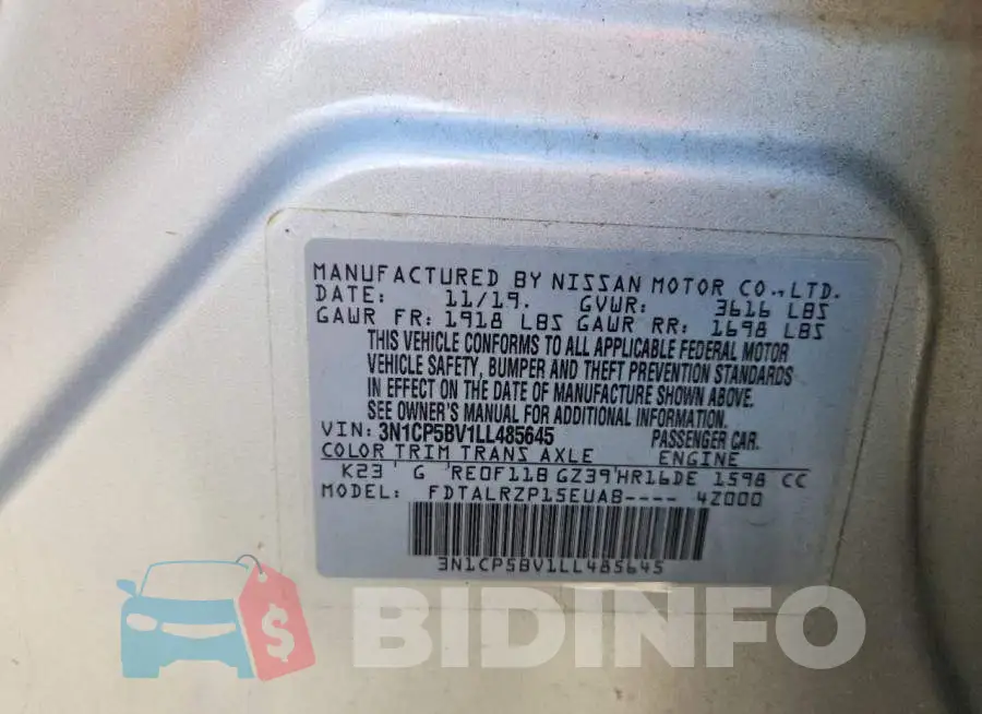 3N1CP5BV1LL485645 Photo# 12