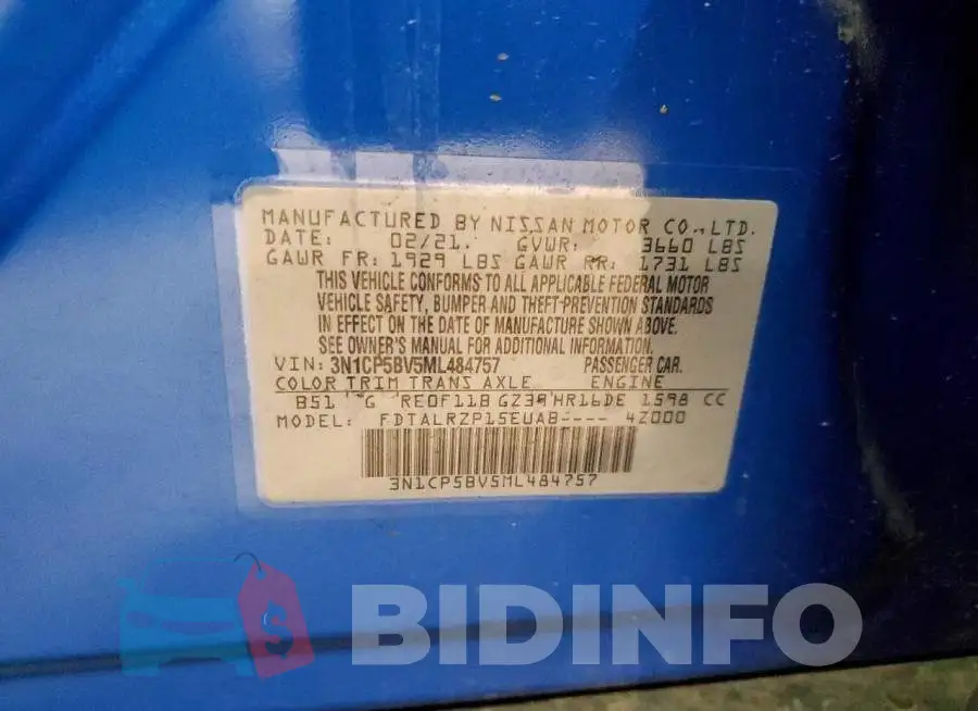 3N1CP5BV5ML484757 Photo# 12