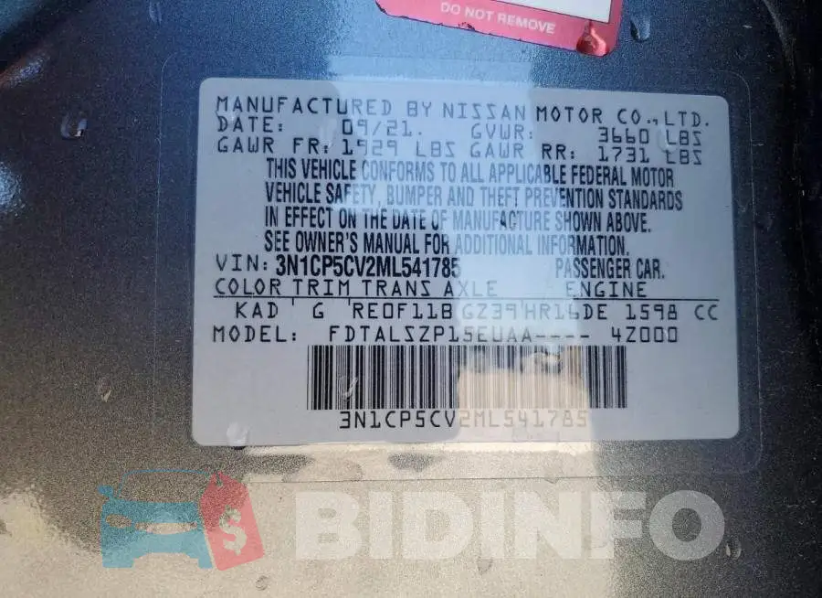 3N1CP5CV2ML541785 Photo# 13