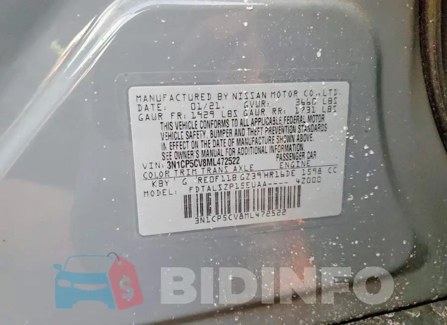 3N1CP5CV8ML472522 Photo# 12