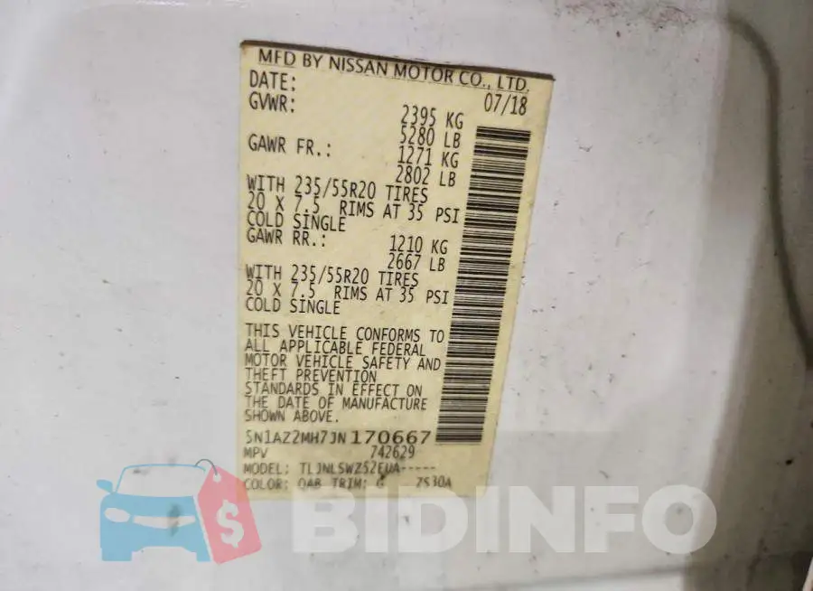 5N1AZ2MH7JN170667 Photo# 13