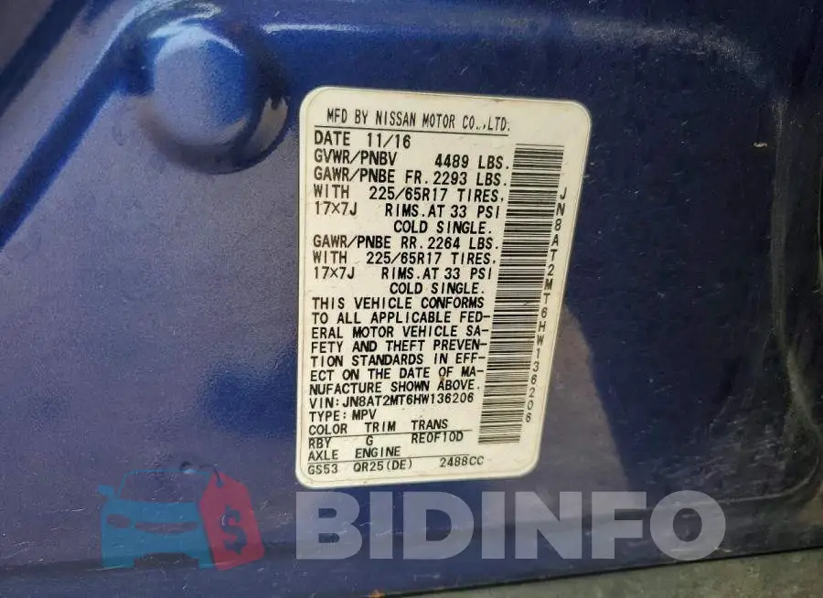 JN8AT2MT6HW136206 Photo# 13