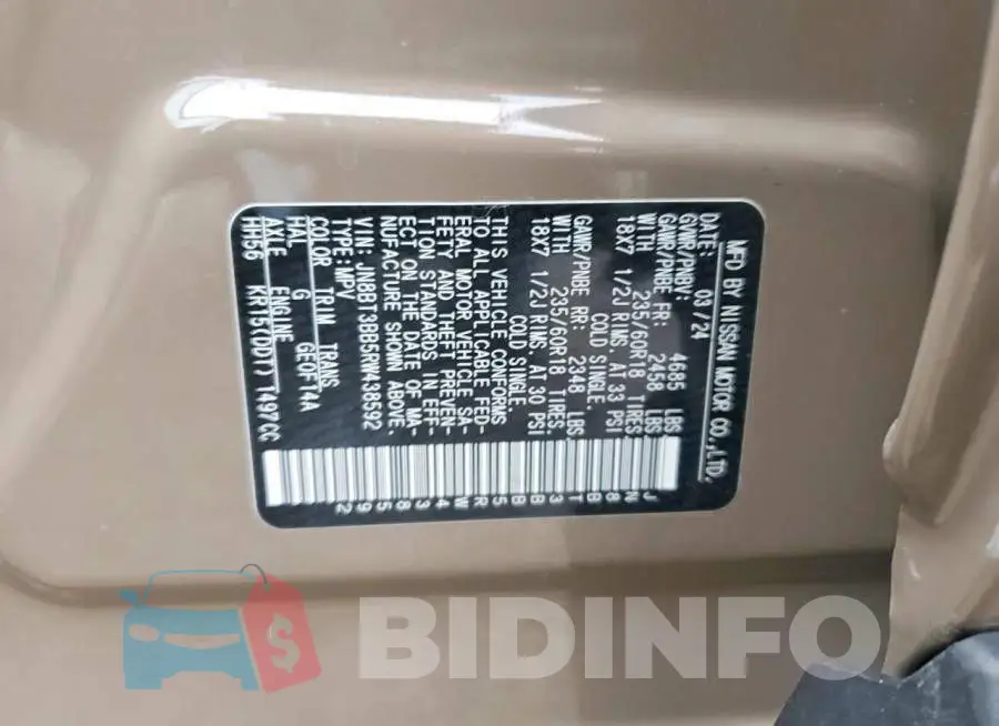JN8BT3BB5RW438592 Photo# 14