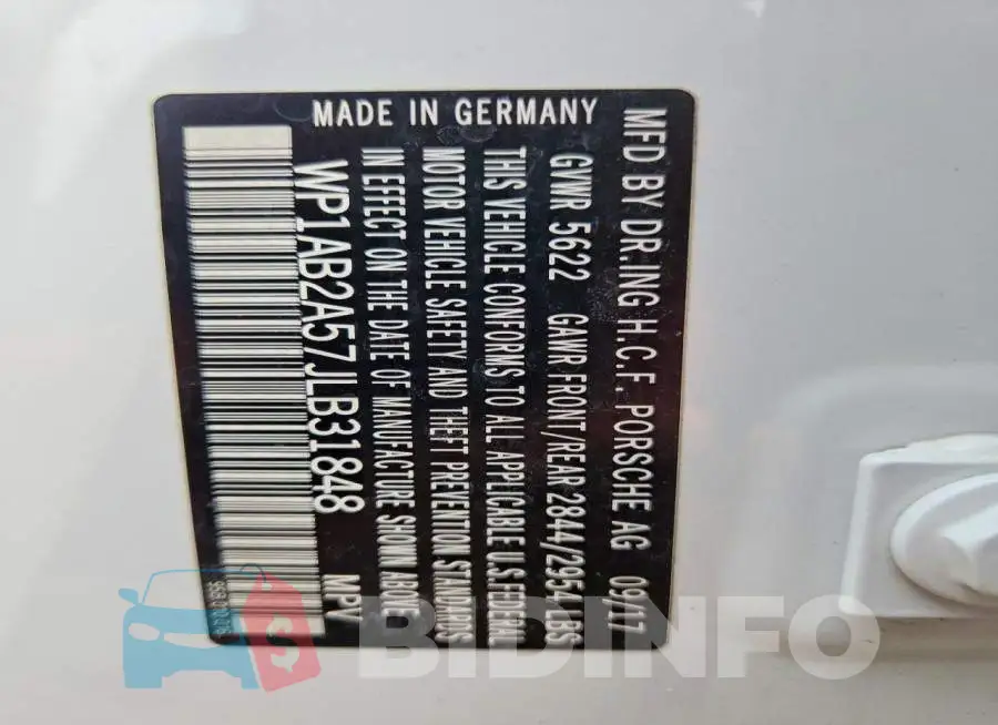 WP1AB2A57JLB31848 Photo# 13
