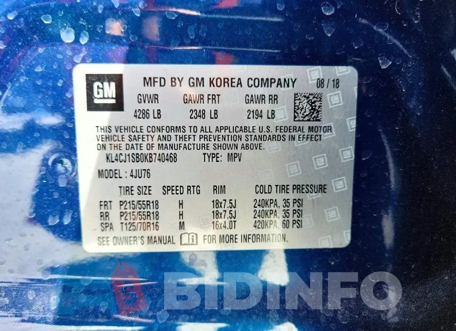 KL4CJ1SB0KB740468 Photo# 13