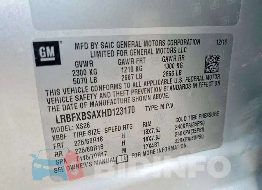 LRBFXBSAXHD123170 Photo# 14