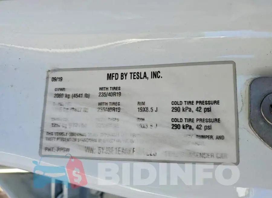 5YJ3E1EA0KF431223 Photo# 12