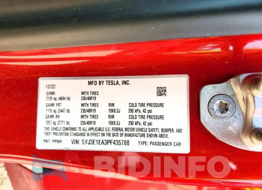 5YJ3E1EA3PF435788 Photo# 12