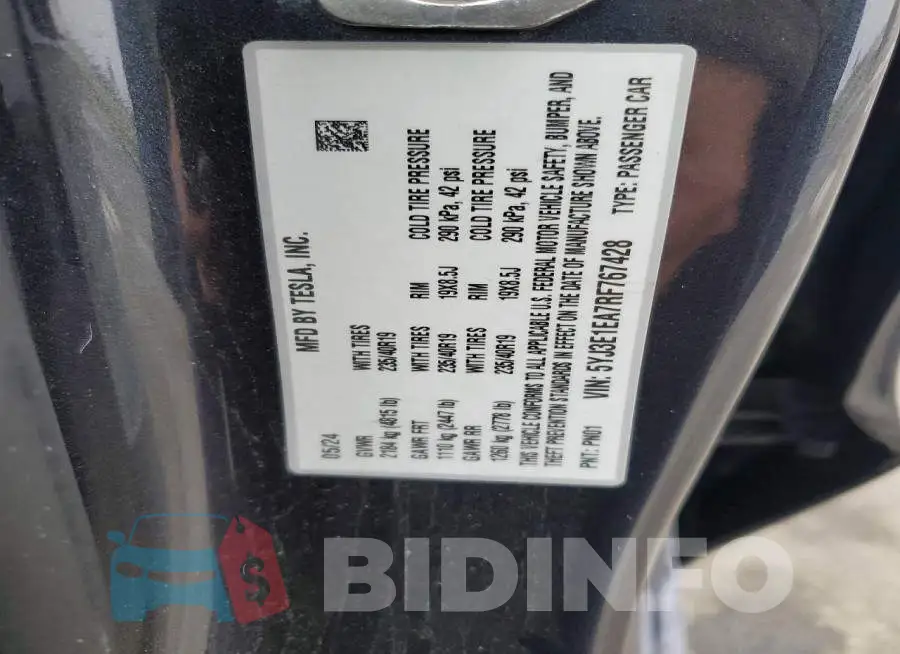 5YJ3E1EA7RF767428 Photo# 12